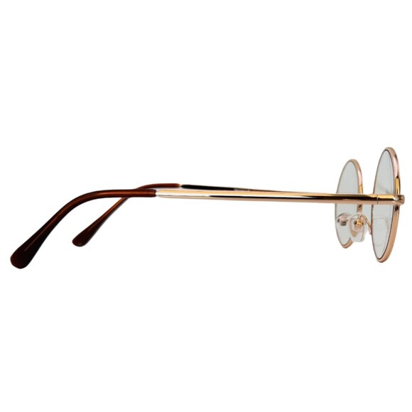 6022 | Gold Small Rimless Clear Lens Glasses - Picture 3 of 5